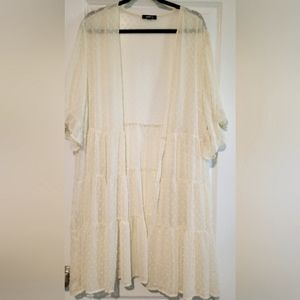 Torrid Women's Swiss Dot Tiered Open Front Kimono Short Sleeve